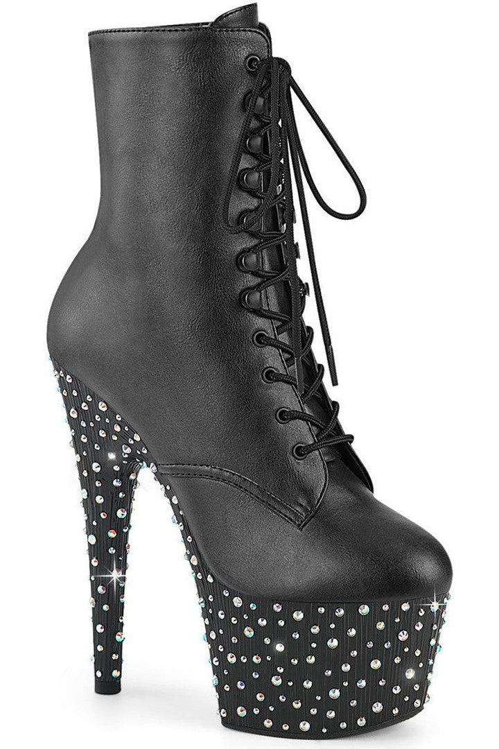 Pleaser Black Ankle Boots Platform Stripper Shoes | Buy at Sexyshoes.com