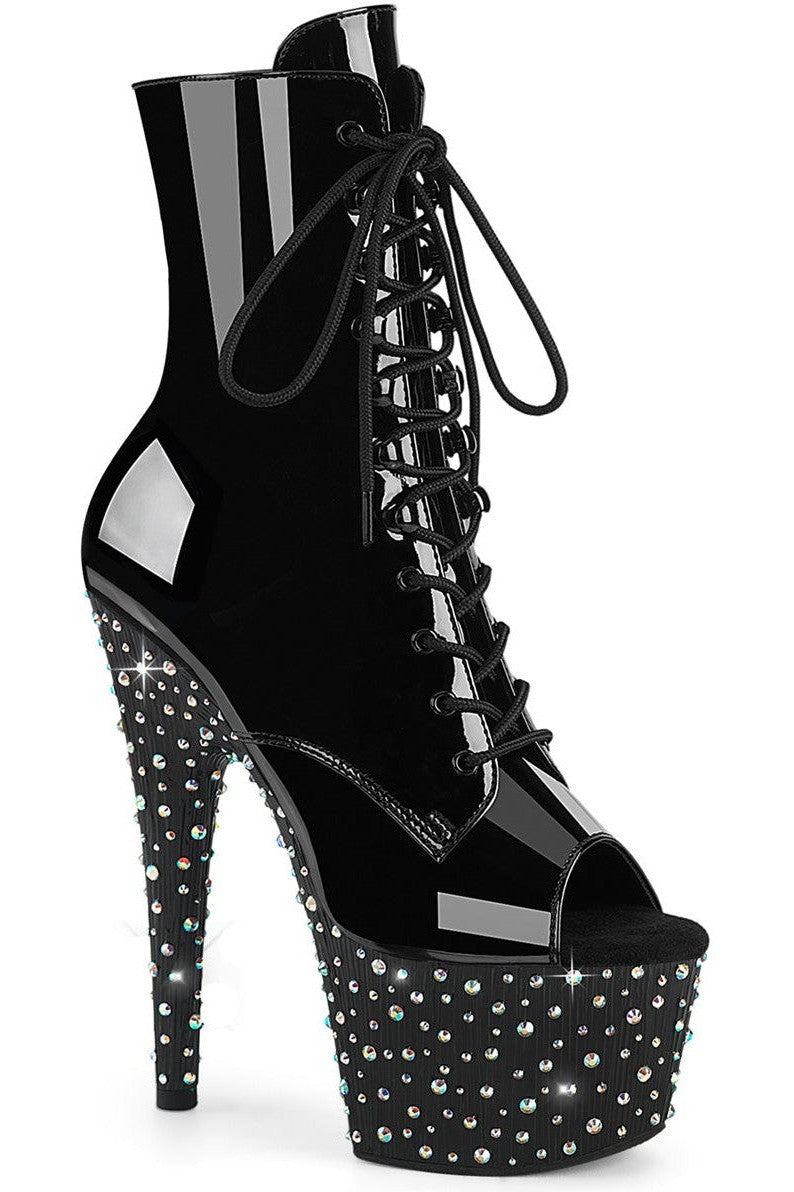 Pleaser Black Ankle Boots Platform Stripper Shoes | Buy at Sexyshoes.com