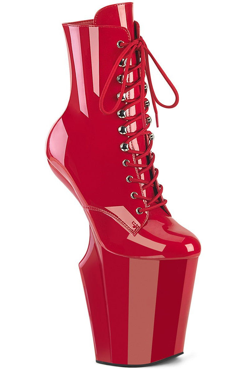 Pleaser Red Ankle Boots Platform Stripper Shoes | Buy at Sexyshoes.com