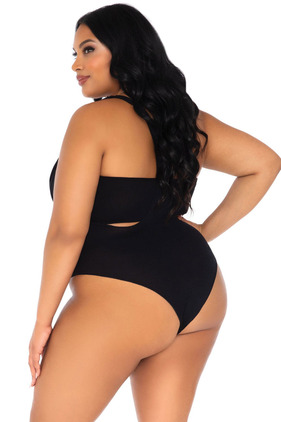 Plus Size 2 Piece Opaque Bandeau & Suspender Bodysuit