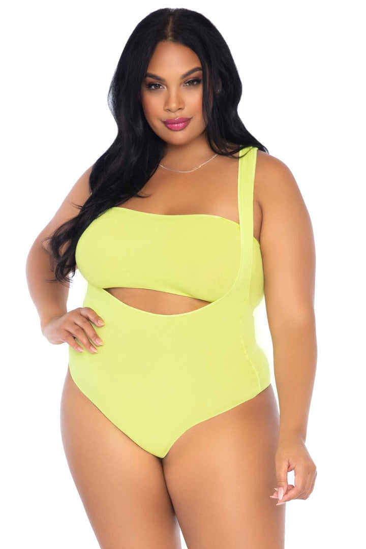 Plus Size 2 Piece Opaque Bandeau & Suspender Bodysuit