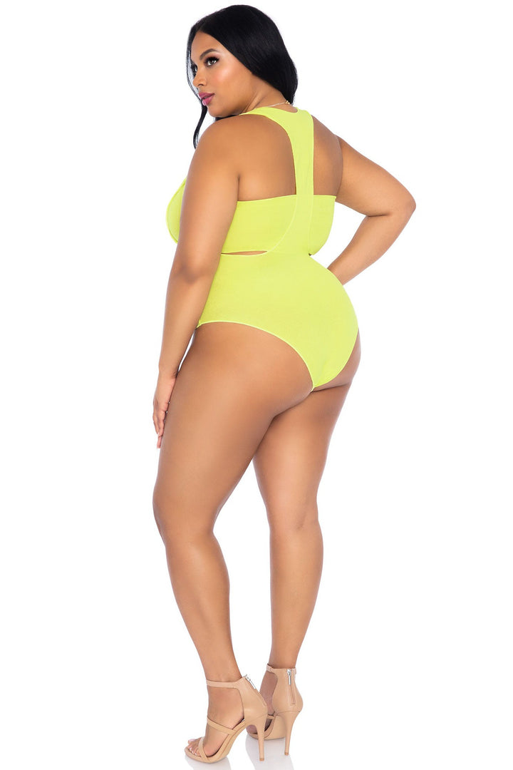 Plus Size 2 Piece Opaque Bandeau & Suspender Bodysuit