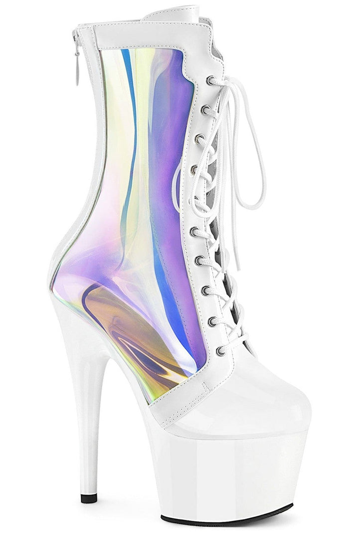 Pleaser White Ankle Boots Platform Stripper Shoes | Buy at Sexyshoes.com