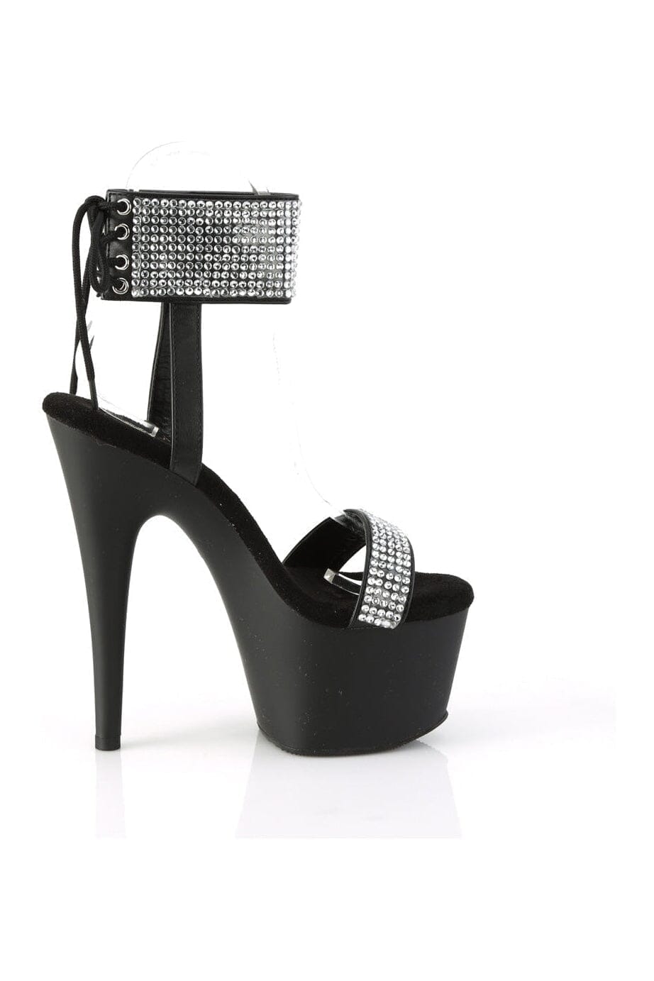 ADORE-770 Black Faux Leather Sandal-Sandals-Pleaser-SEXYSHOES.COM