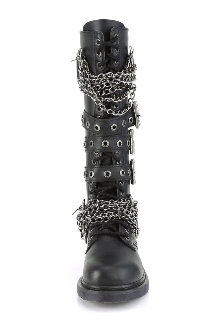 BOLT-450 Black Vegan Leather Combat Boot-Combat Boots-Demonia-SEXYSHOES.COM