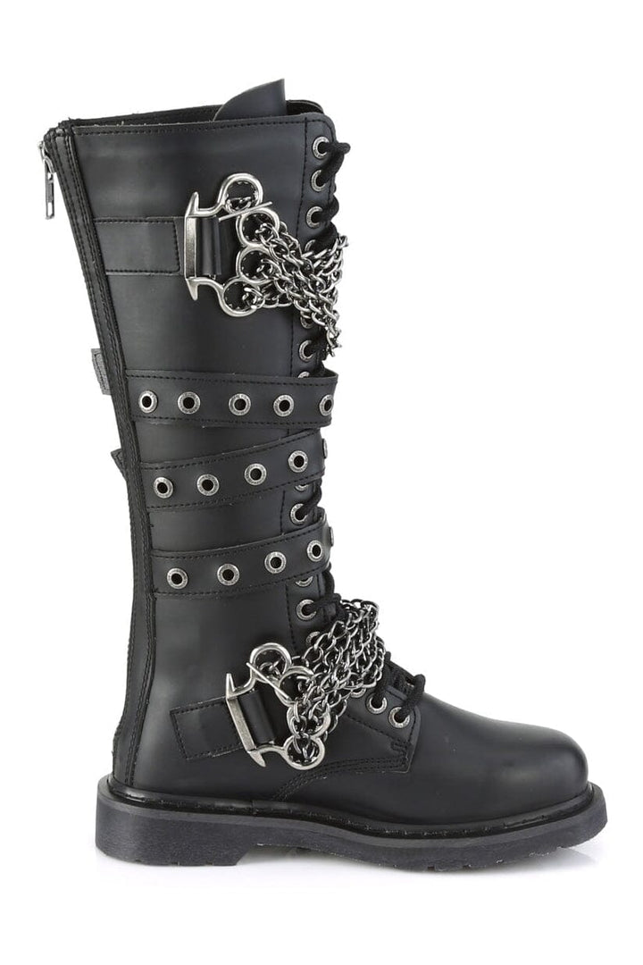 BOLT-450 Black Vegan Leather Combat Boot-Combat Boots-Demonia-SEXYSHOES.COM