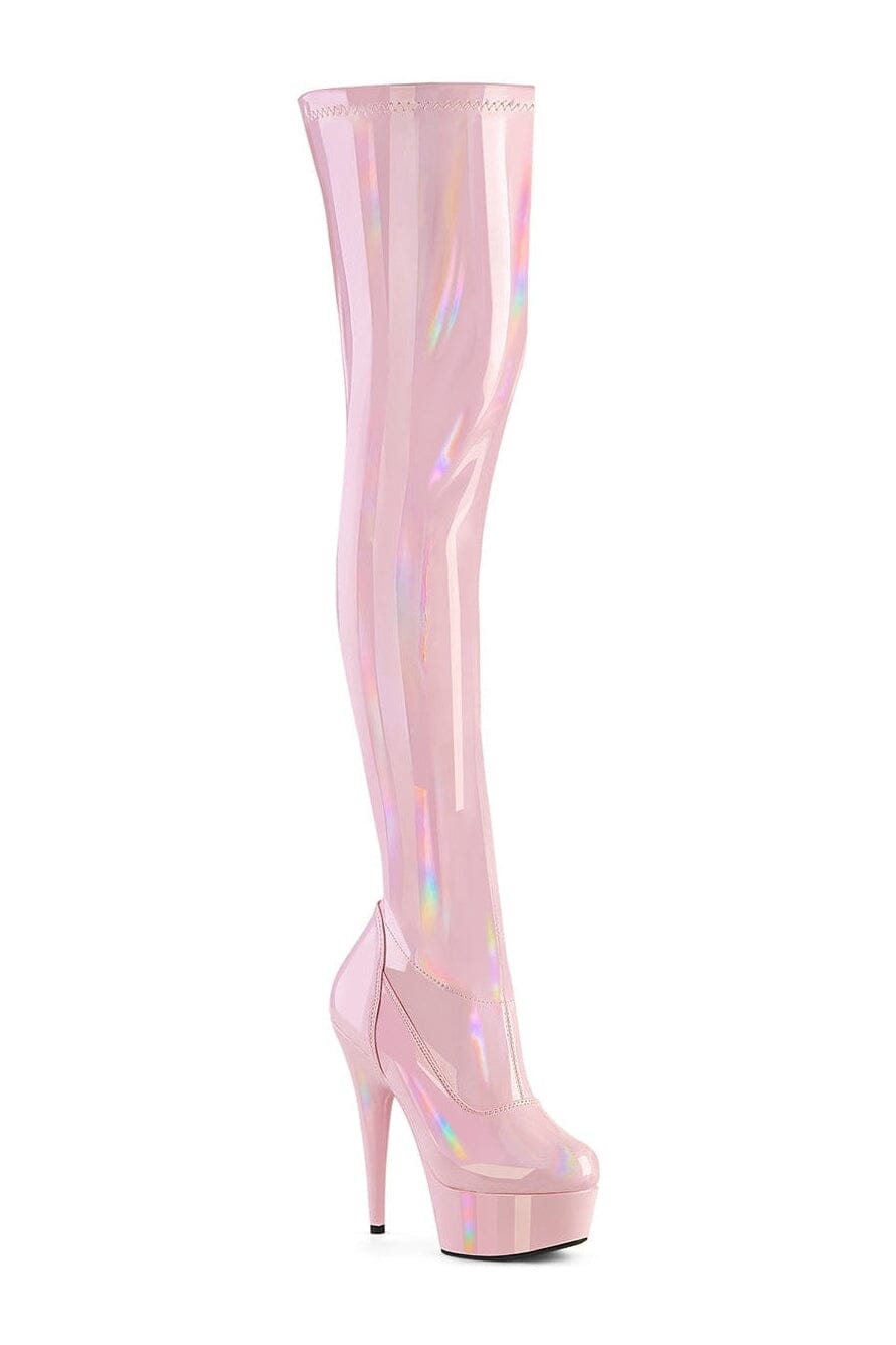 Pleaser Pink Thigh Boots Platform Stripper Shoes | Buy at Sexyshoes.com