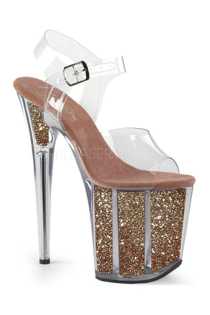 FLAMINGO-808G Platform Sandal | Clear Vinyl-Pleaser-SEXYSHOES.COM