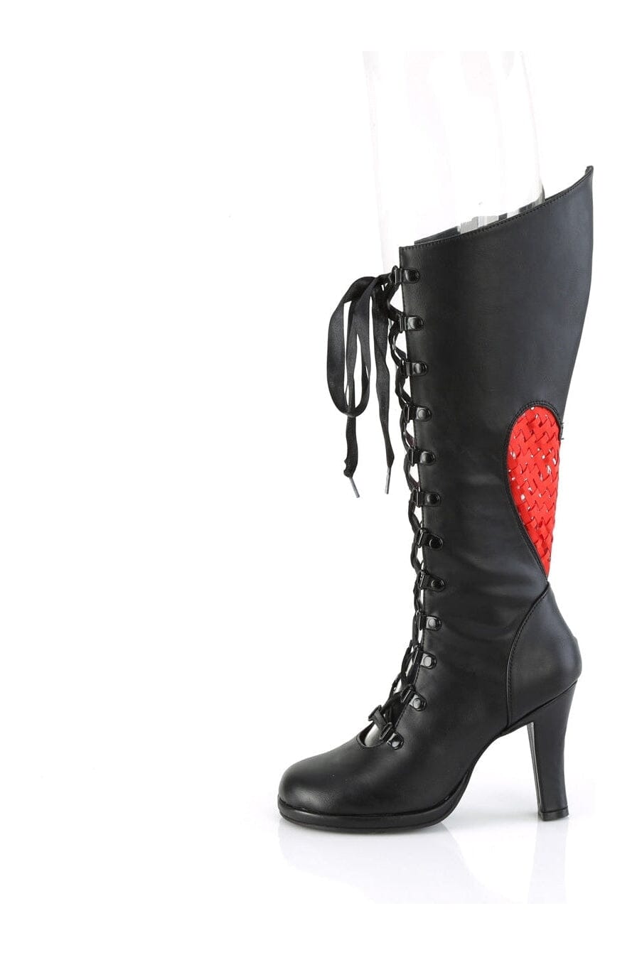 GLAM-243 Black Vegan Leather Knee Boot-Knee Boots-Demonia-SEXYSHOES.COM