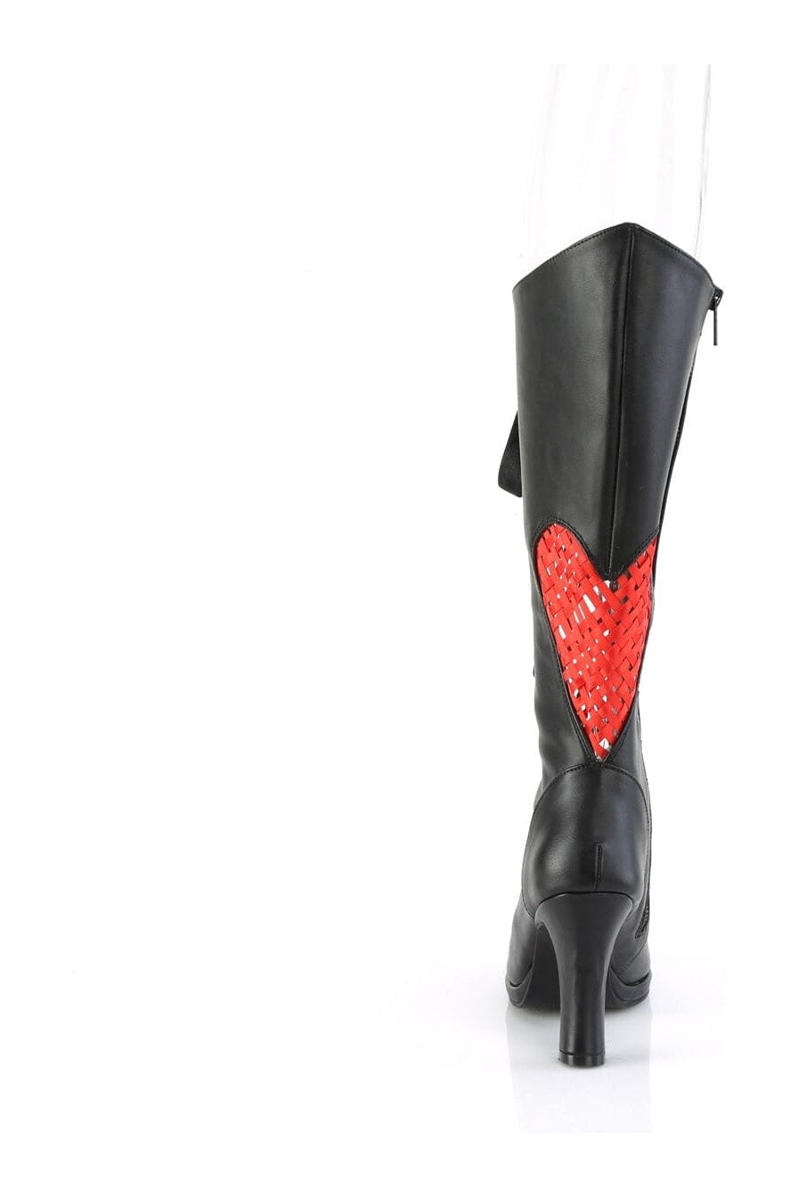 GLAM-243 Black Vegan Leather Knee Boot-Knee Boots-Demonia-SEXYSHOES.COM