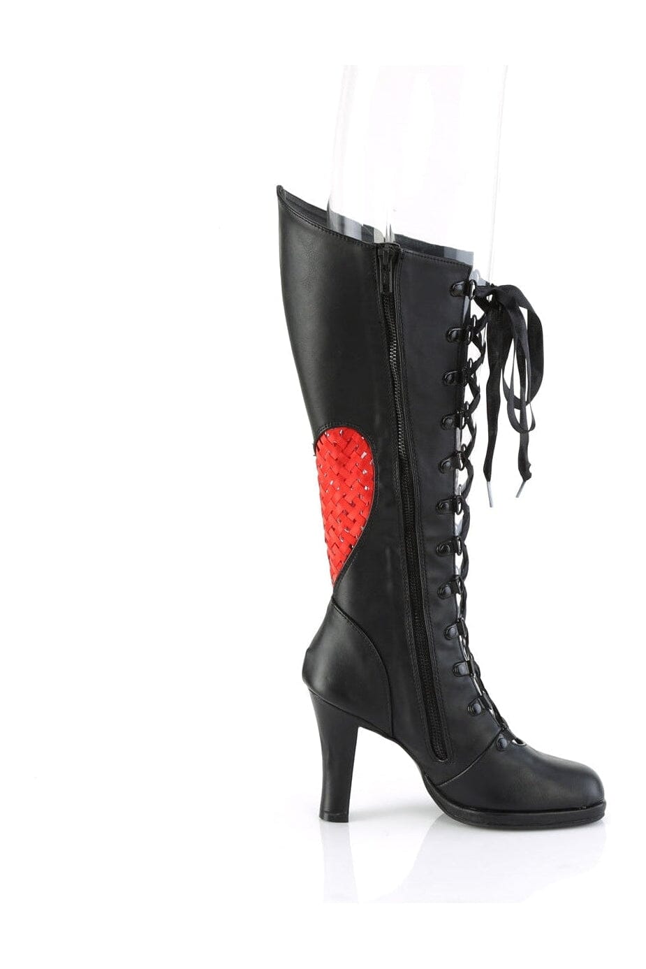 GLAM-243 Black Vegan Leather Knee Boot-Knee Boots-Demonia-SEXYSHOES.COM