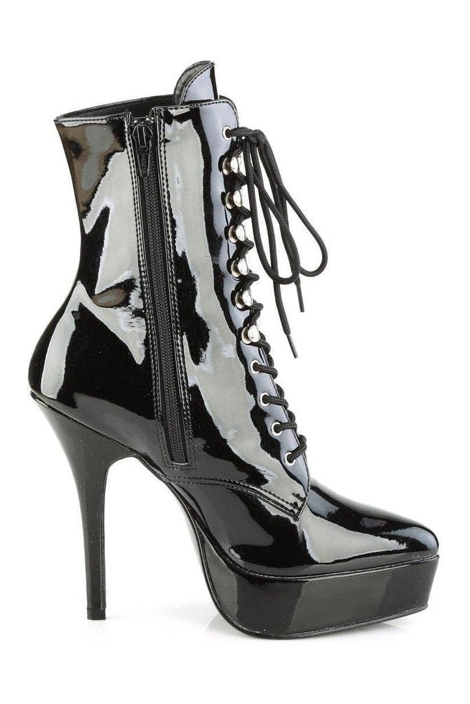 INDULGE-1020 Ankle Boot | Black Patent-Ankle Boots- Stripper Shoes at SEXYSHOES.COM