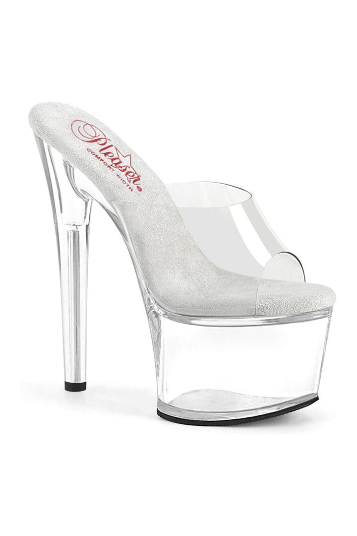 PASSION-701 Clear Vinyl Slide-Slides-Pleaser-Clear-10-Vinyl-SEXYSHOES.COM