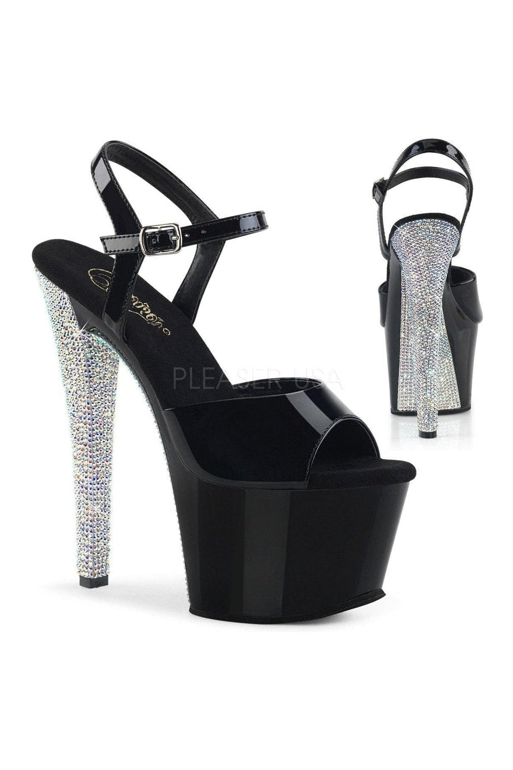 Pleaser Black Sandals Platform Stripper Shoes | Buy at Sexyshoes.com