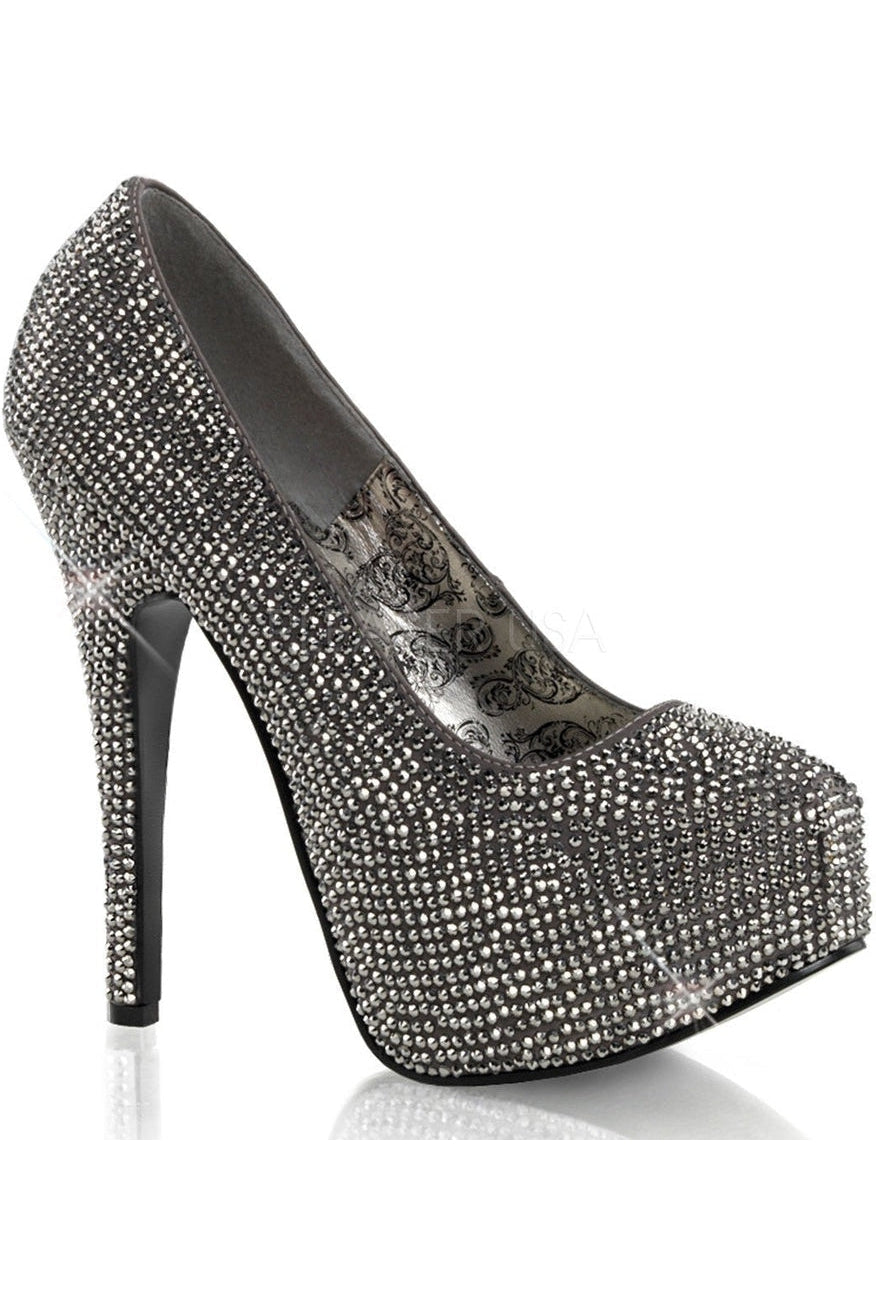 TEEZE-06R Pump | Grey Genuine Satin-Bordello-Grey-Pumps-SEXYSHOES.COM