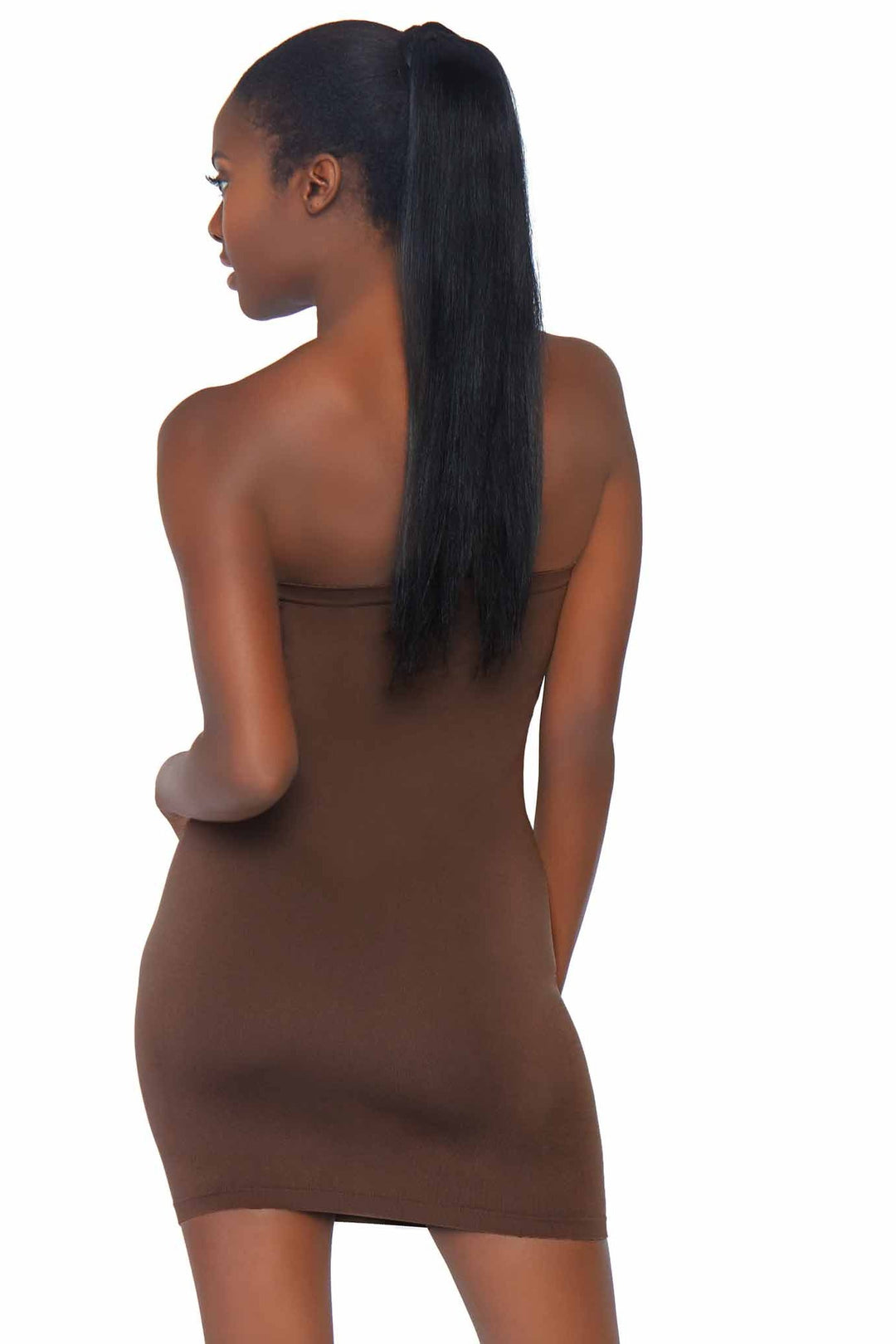 Seamless Opaque Microfiber Bodycon Tube Dress