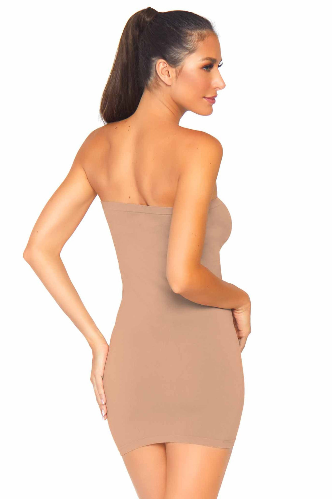 Seamless Opaque Microfiber Bodycon Tube Dress