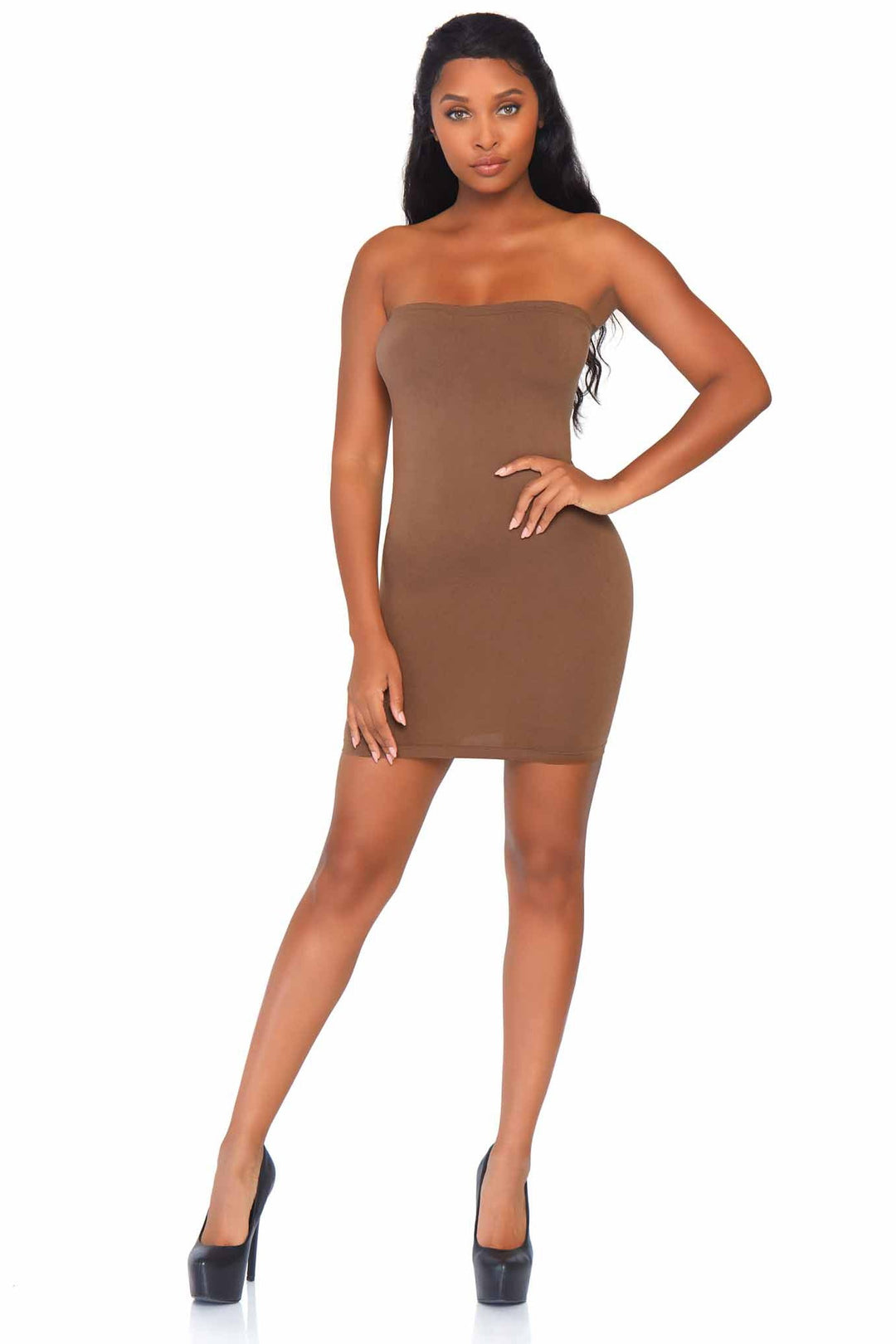 Seamless Opaque Microfiber Bodycon Tube Dress