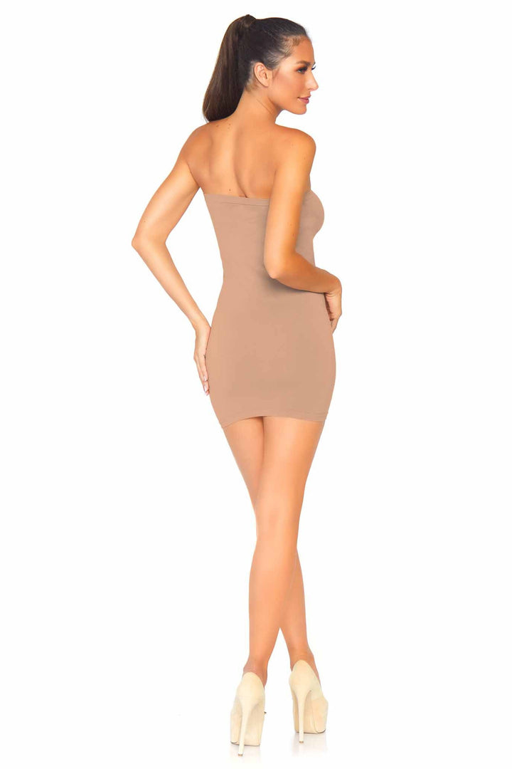 Seamless Opaque Microfiber Bodycon Tube Dress