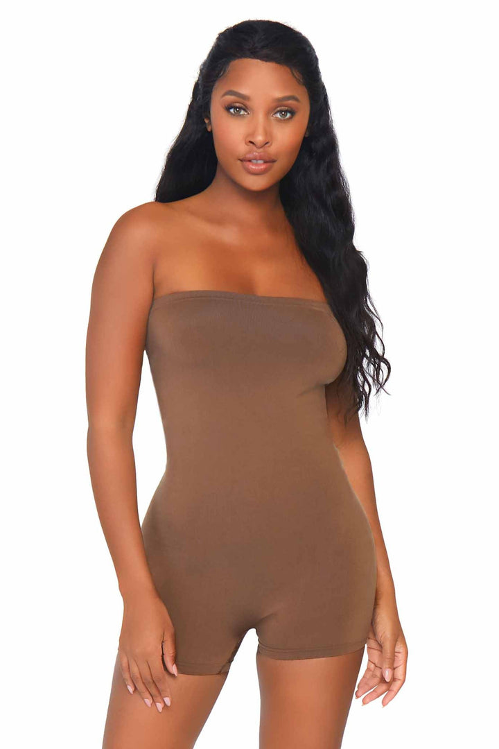 Seamless Opaque Microfiber Strapless Romper