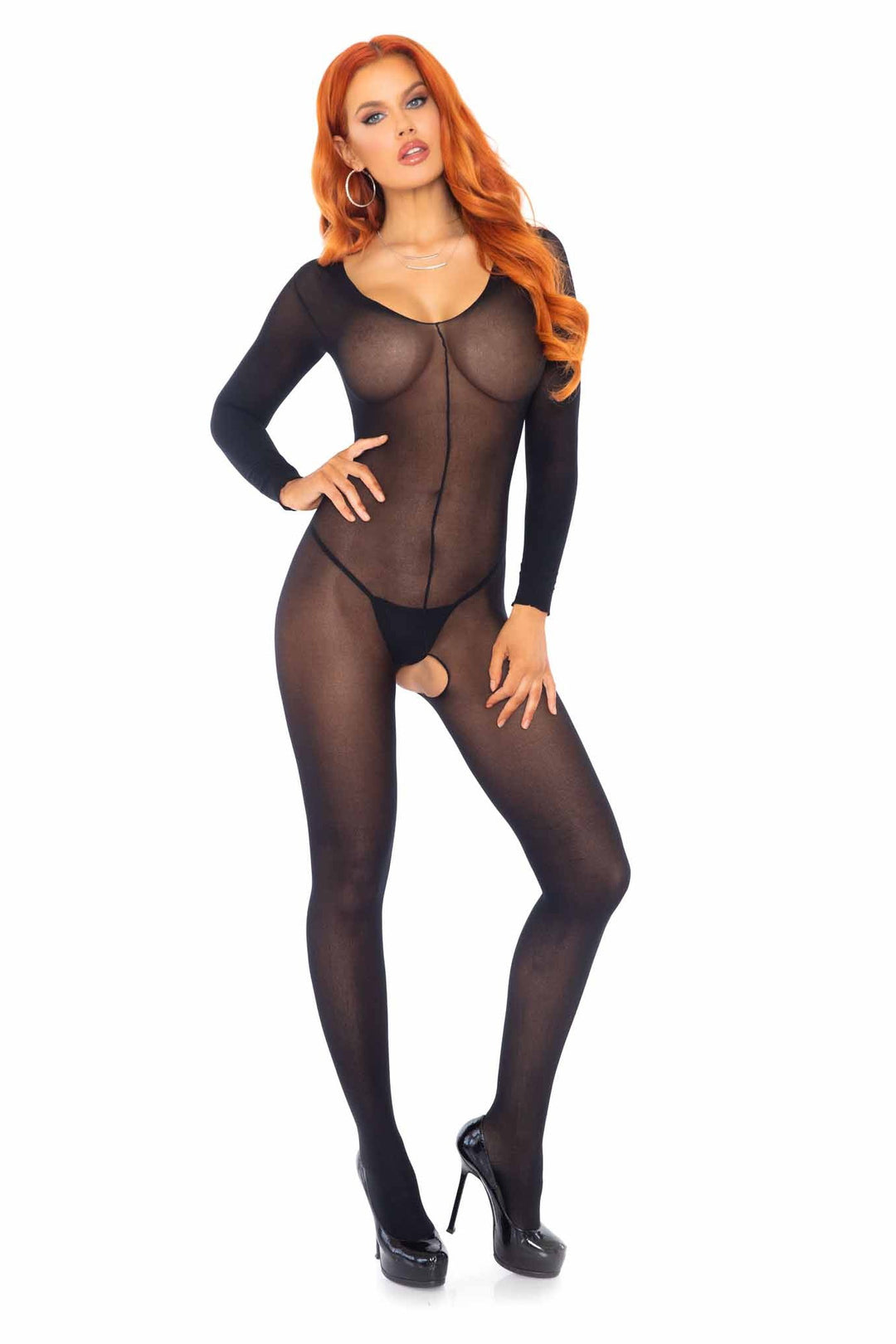 Sheer Seemless Long Sleeved Bodystocking