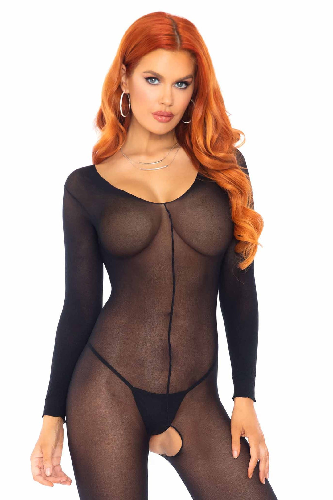 Sheer Seemless Long Sleeved Bodystocking