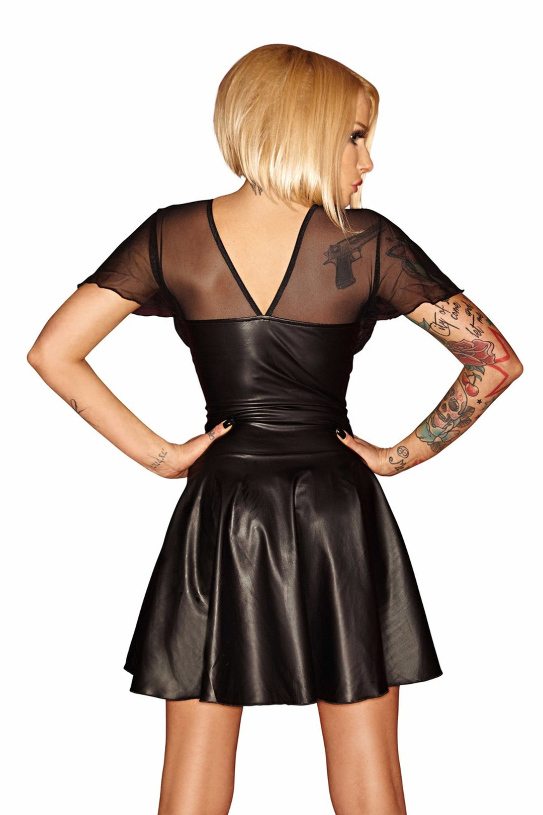 Short Vinyl Flowing Dress