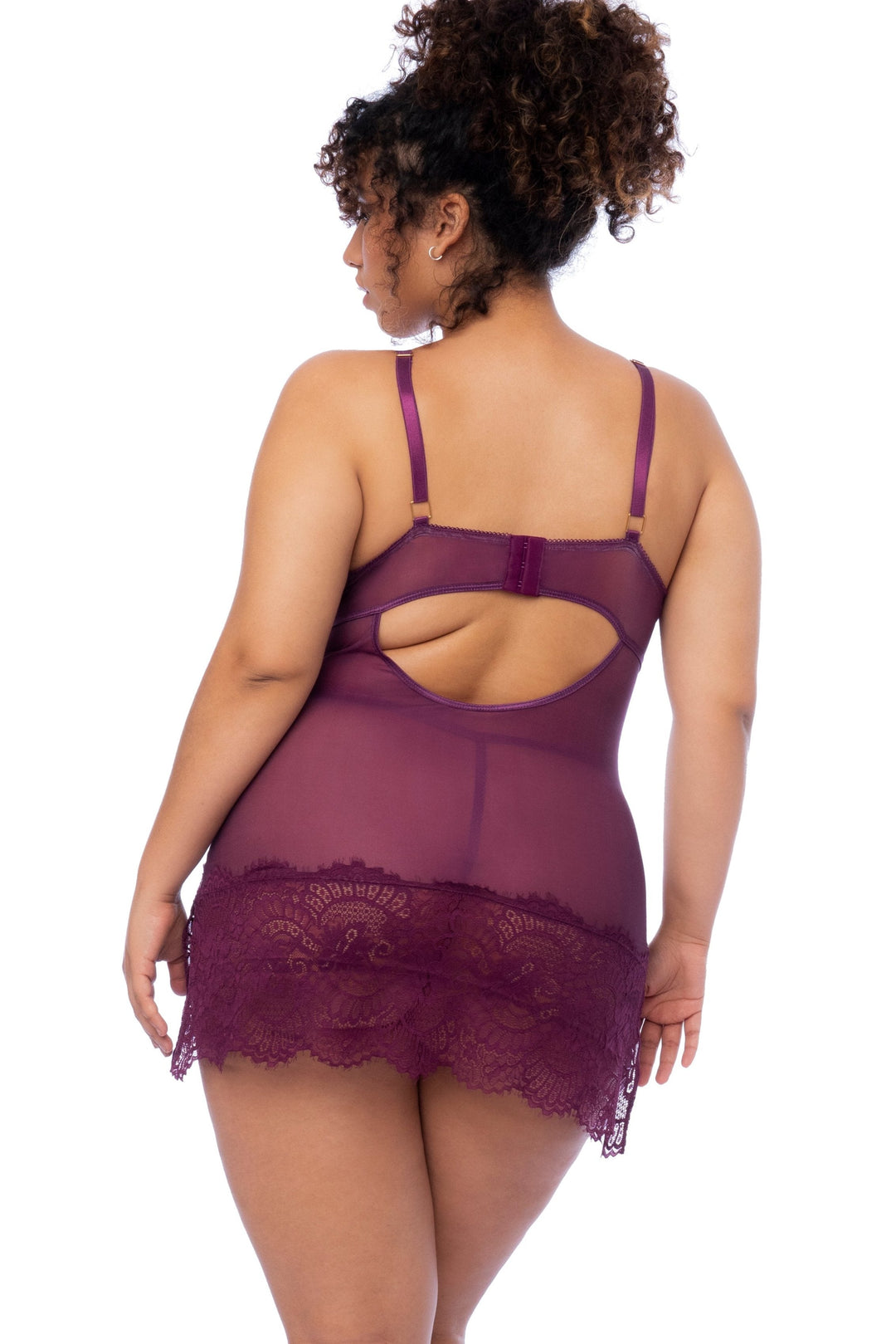 Underwire Babydoll with Matching Thong Plus Size