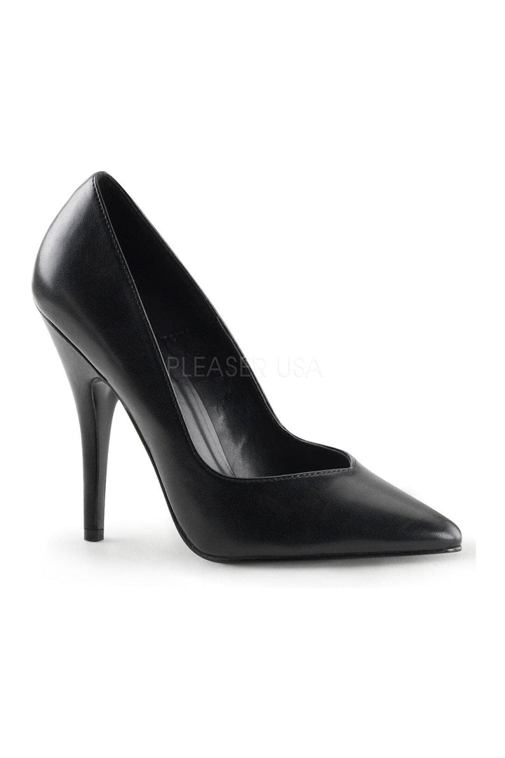 SEDUCE-420V Pump | Black Faux Leather-Pleaser-Black-Pumps-SEXYSHOES.COM