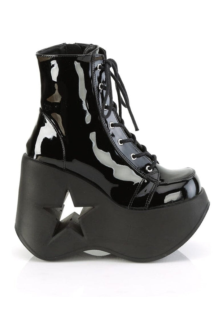 DYNAMITE-106 Black Patent Ankle Boot-Ankle Boots-Demonia-SEXYSHOES.COM