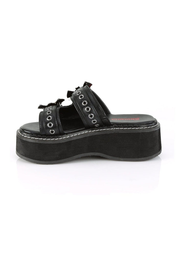 EMILY-100 Black Vegan Leather Slide-Slides-Demonia-Black-12-Vegan Leather-SEXYSHOES.COM