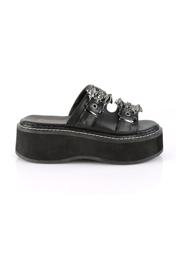 EMILY-100 Black Vegan Leather Slide-Slides-Demonia-Black-12-Vegan Leather-SEXYSHOES.COM