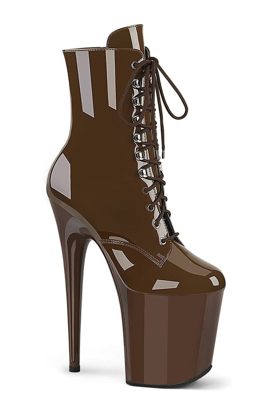 Pleaser Brown Ankle Boots Platform Stripper Shoes | Buy at Sexyshoes.com