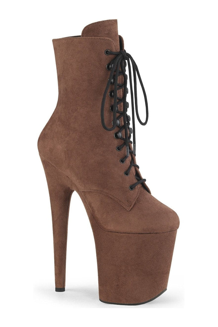 Pleaser Brown Ankle Boots Platform Stripper Shoes | Buy at Sexyshoes.com