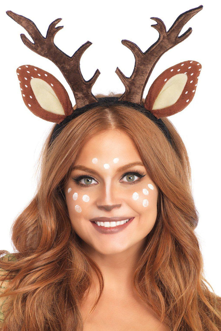 Fawn Ear Antler Headband-Costume Armwear-Leg Avenue-Brown-O/S-SEXYSHOES.COM