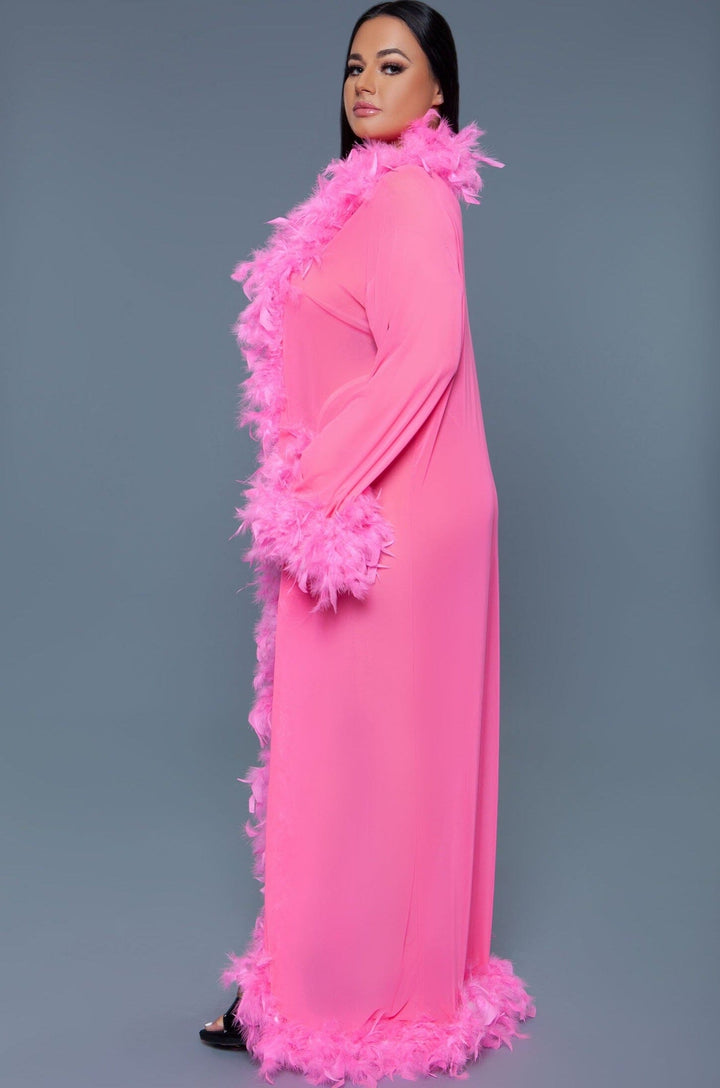 Full-Length Feather Robe-Gowns + Robes-BeWicked-Neon-O/S-SEXYSHOES.COM