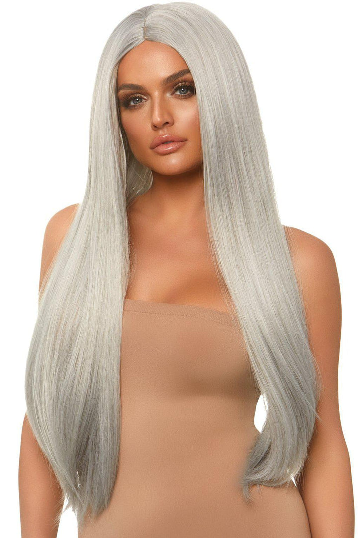 Long Straight Center Part Wig-Wigs-Leg Avenue-Grey-O/S-SEXYSHOES.COM