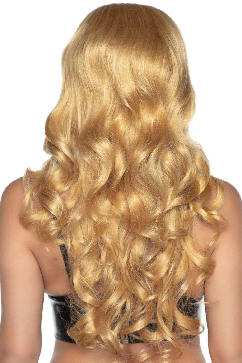 Long curly Wig wtith Braid-Wigs-Leg Avenue-Blonde-O/S-SEXYSHOES.COM