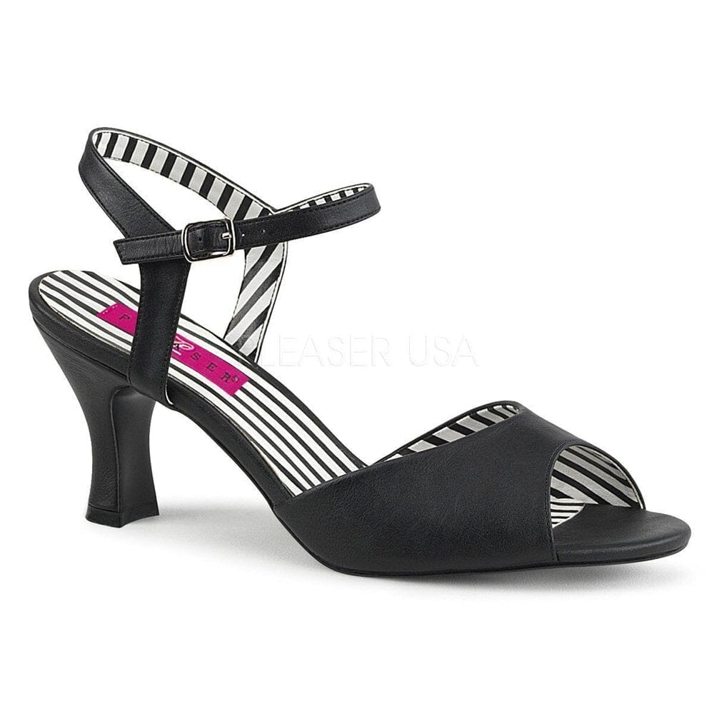 SS-JENNA-09 Sandal | Black Faux Leather-Footwear-Pleaser Brand-Black-10-Faux Leather-SEXYSHOES.COM