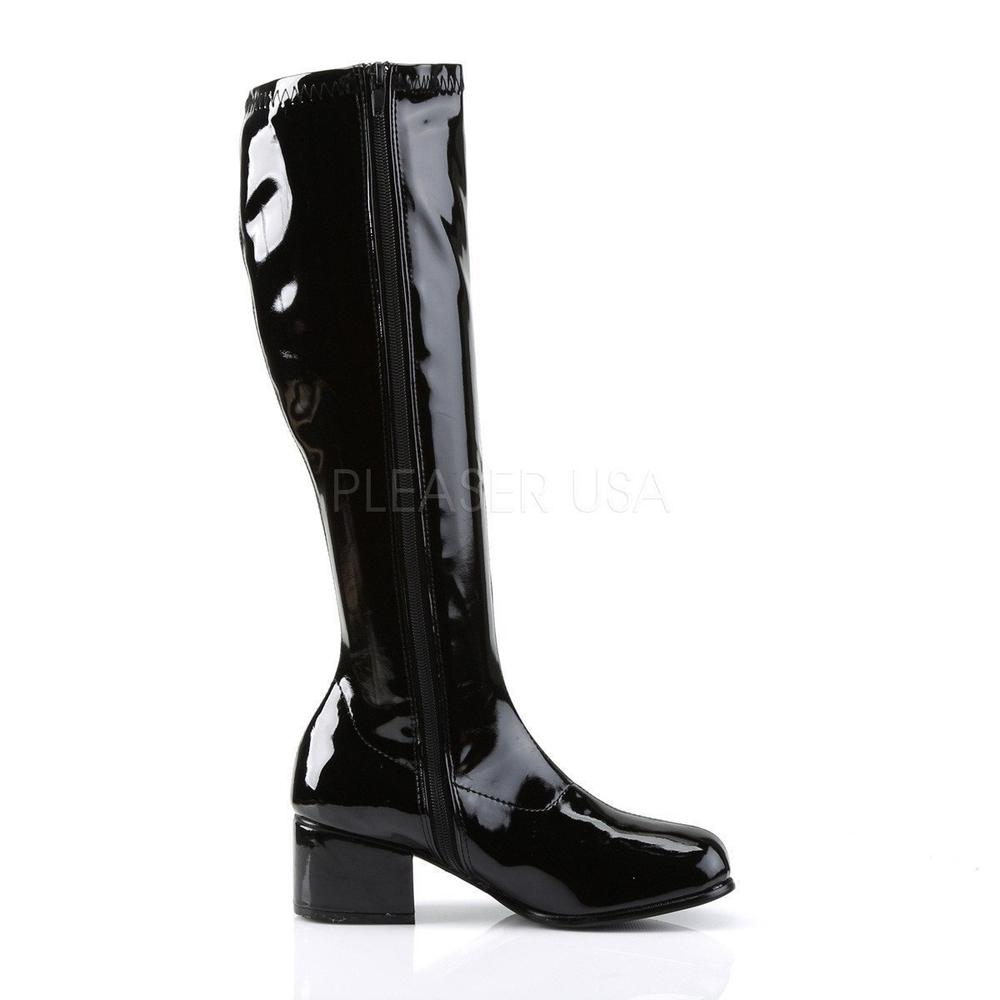 SS-RETRO-300 Go Go Boot | Black Patent-Footwear-Pleaser Brand-Black-11-Patent-SEXYSHOES.COM