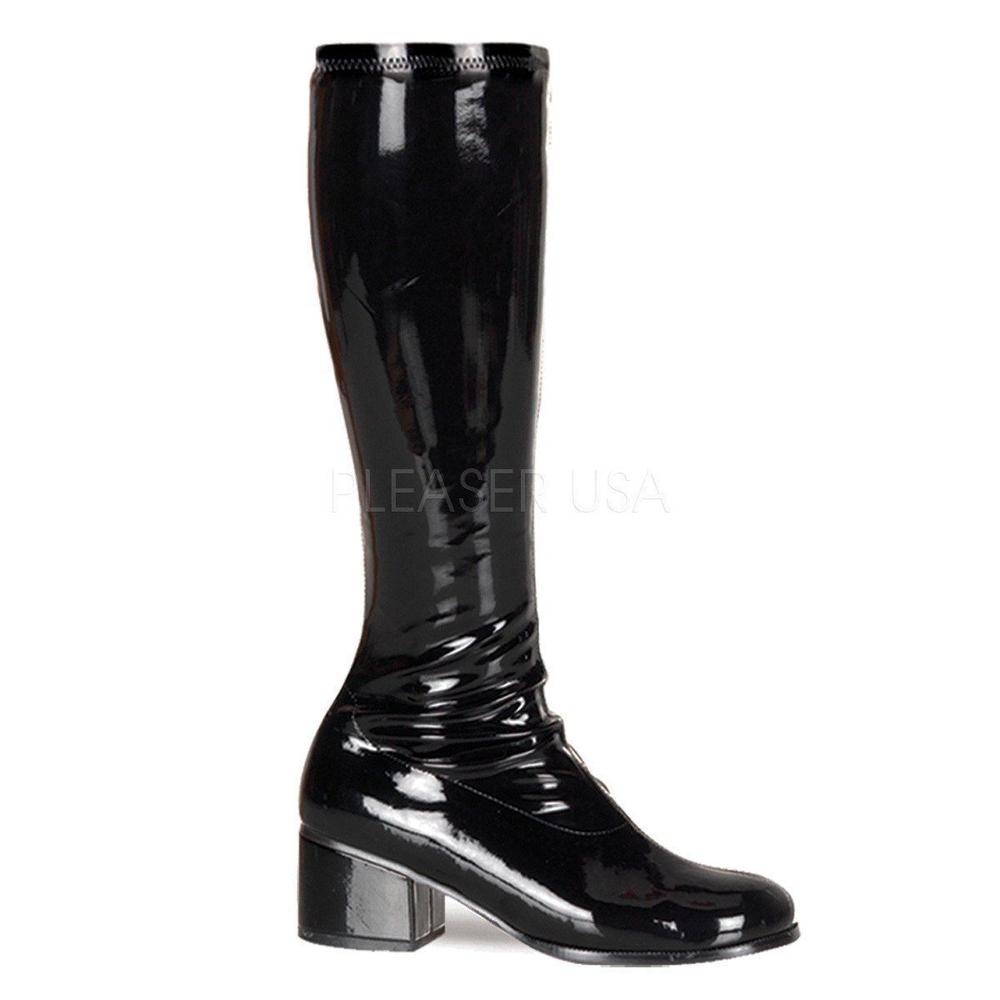 SS-RETRO-300 Go Go Boot | Black Patent-Footwear-Pleaser Brand-Black-11-Patent-SEXYSHOES.COM