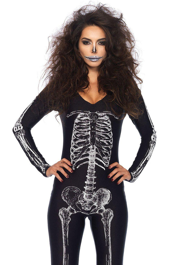 Skeleton Catsuit Costume-Other Costumes-Leg Avenue-Black-S-SEXYSHOES.COM