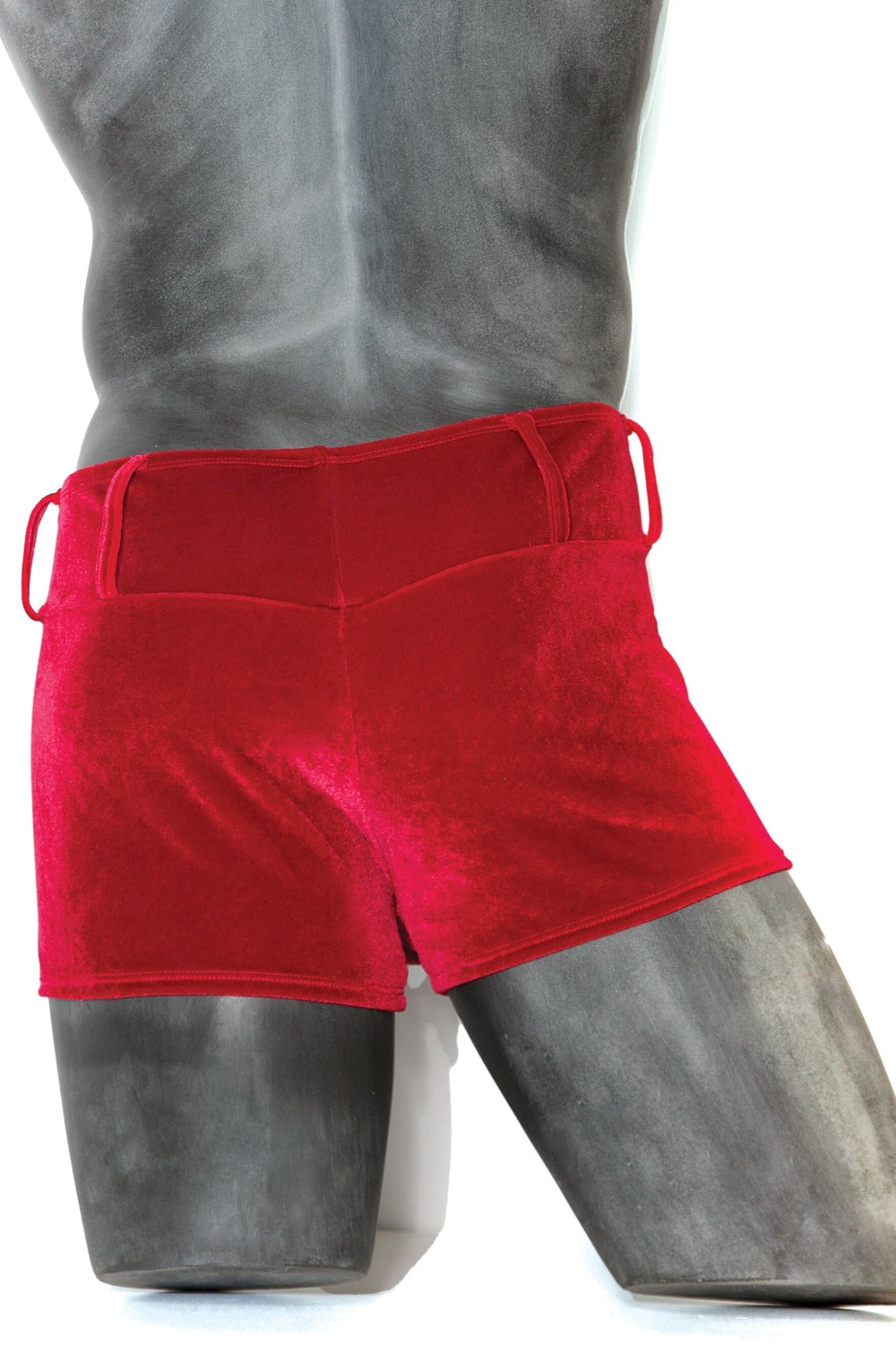 Velvet Belted Boxer Brief-Booty Shorts-Coquette-Red-O/S-SEXYSHOES.COM