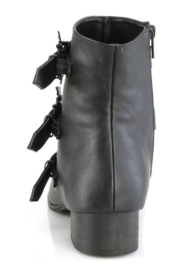 WARLOCK-50-B Black Vegan Leather Ankle Boot-Ankle Boots-Demonia-SEXYSHOES.COM