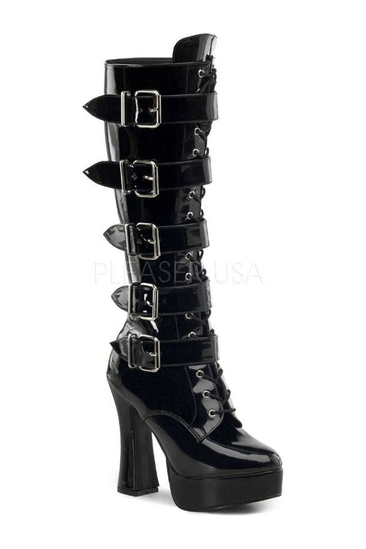 Pleaser Black Knee Boots Platform Stripper Shoes | Buy at Sexyshoes.com