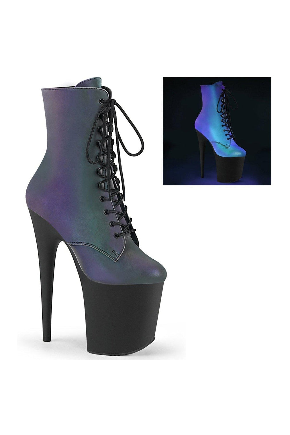 Pleaser Green Ankle Boots Platform Stripper Shoes | Buy at Sexyshoes.com