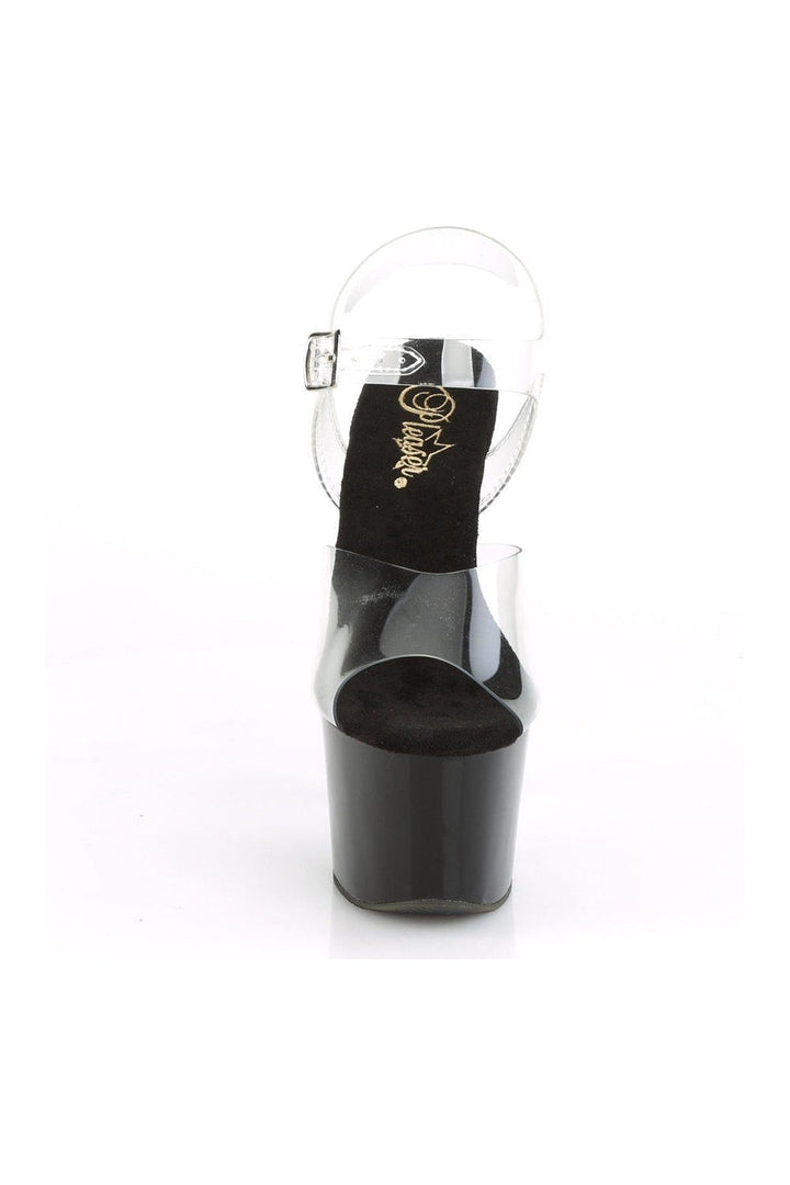 KNUCKS-708 Stripper Sandal | Clear Vinyl-Pleaser