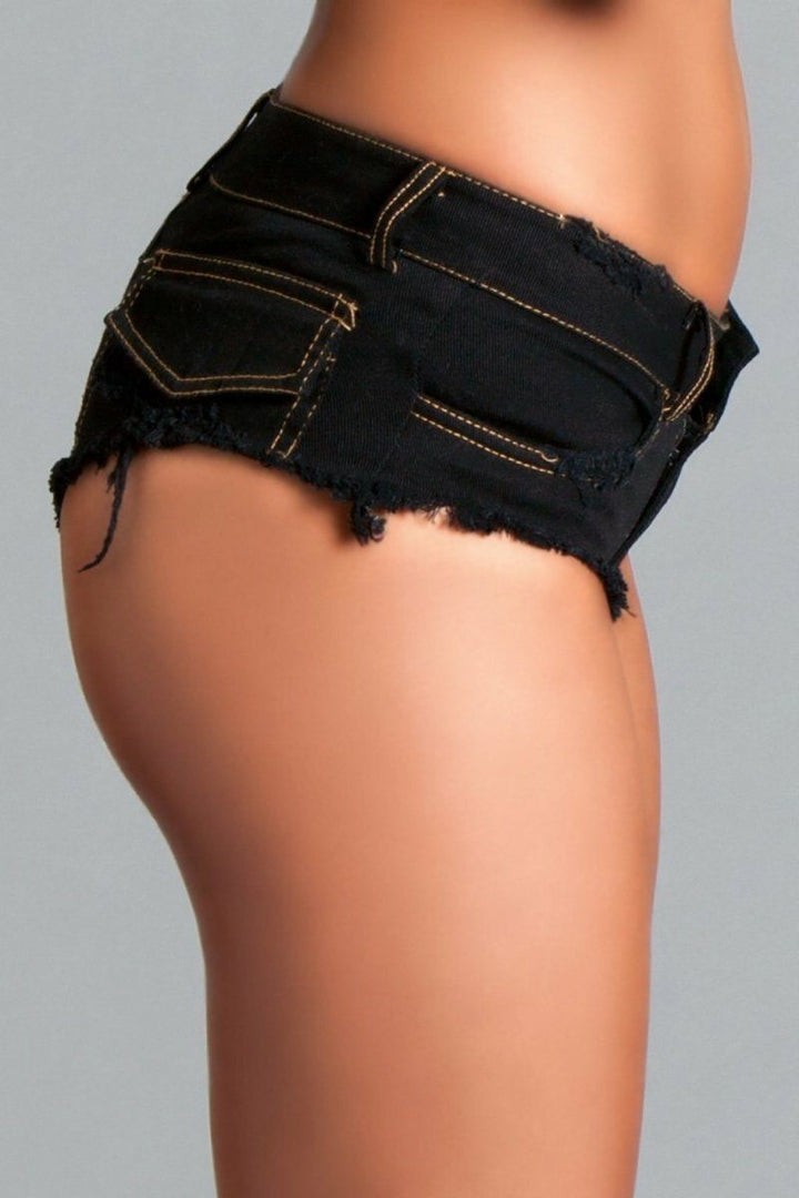 Low Waist Cut Off Denim Booty Shorts-Booty Shorts-BeWicked-SEXYSHOES.COM