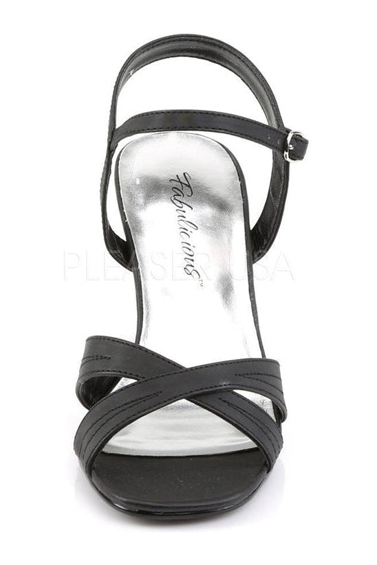 ROMANCE-313 Sandal | Black Faux Leather-Fabulicious-Sandals-SEXYSHOES.COM