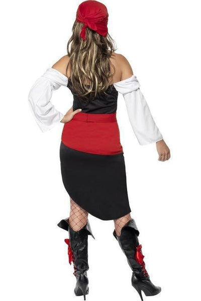 49 Black & Red Fever Pirate Wench Women Adult Halloween Costume